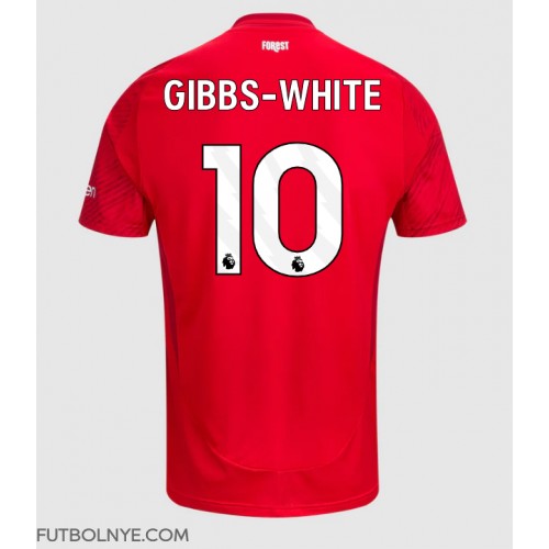 Camiseta Nottingham Forest Morgan Gibbs-White #10 Primera Equipación 2024-25 manga corta